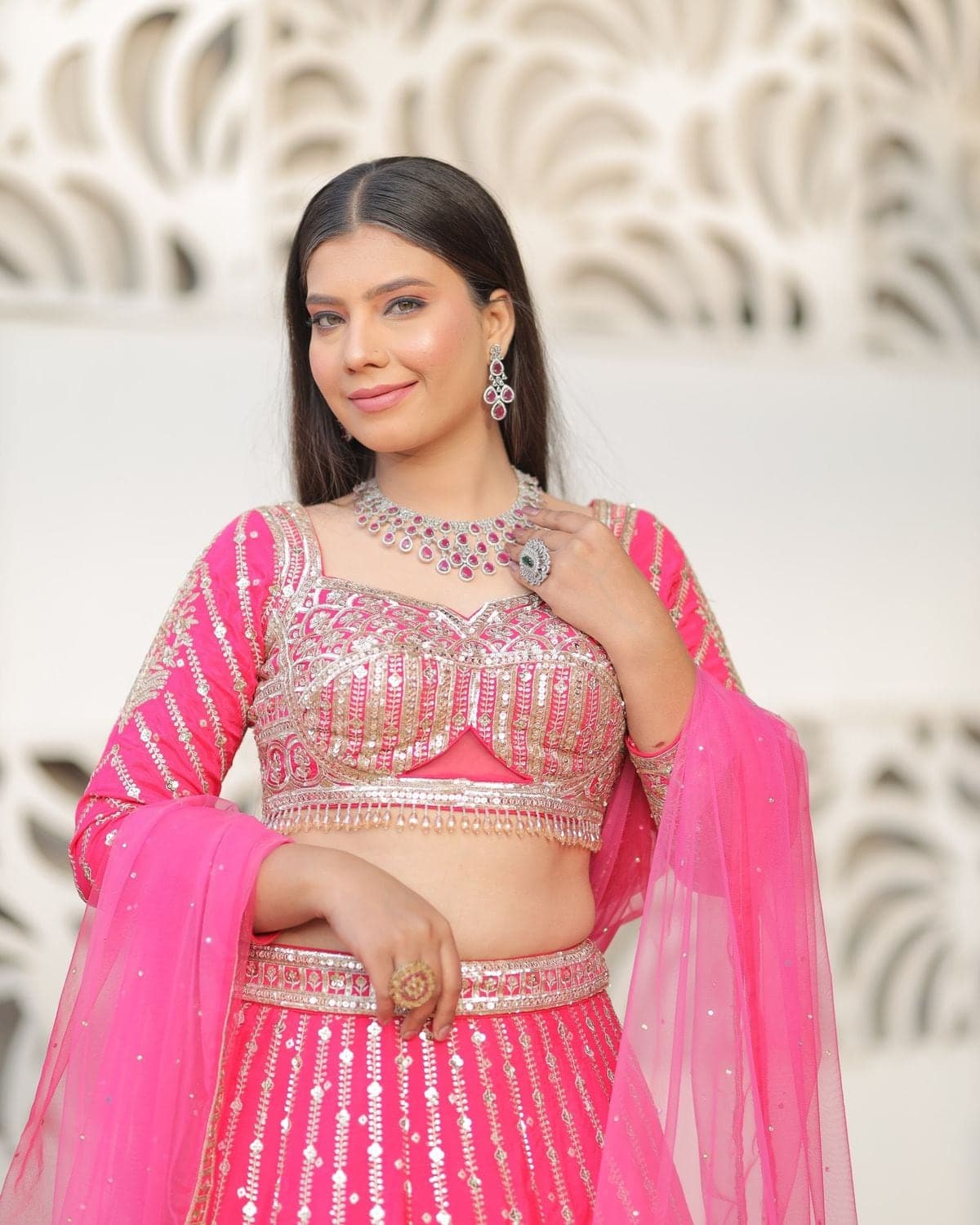 Gulnaar Raw Silk Lehenga — view 1